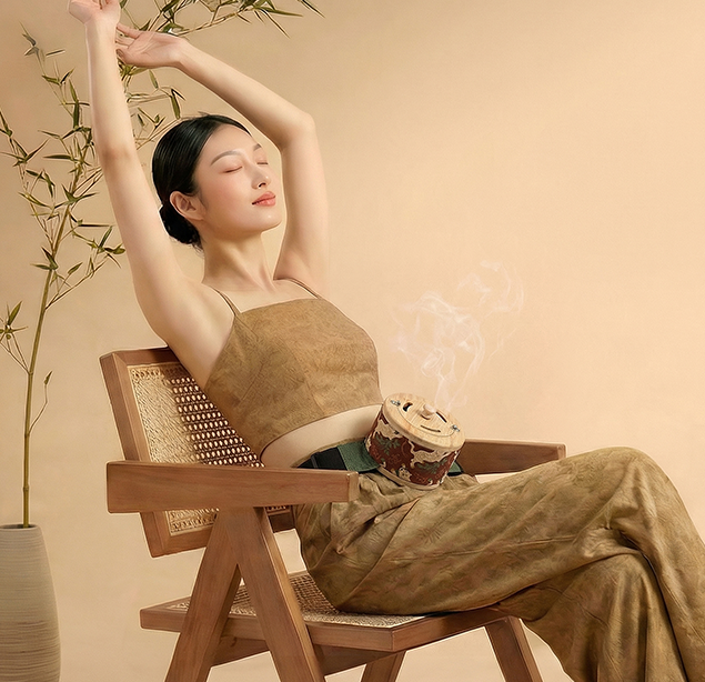 明大妈坐式艾灸场景